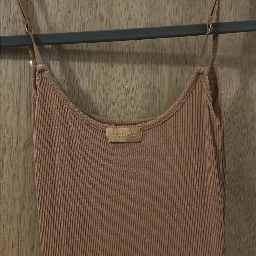 SKIMS Tan Ribbed Camisole Top